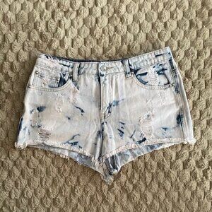 Bleach Splatter Denim Shorts